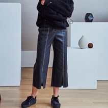 메종드이네스 여성 스티치 포인트 코팅 소재 팬츠