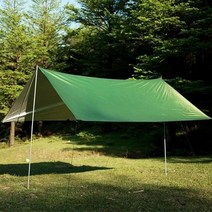 IVS134763그늘막 캠핑 타프 렉타+폴대세트, 카키+폴대