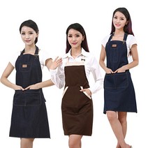 튼튼한 재질의 캔버스 데님 앞치마, 앞치마_(블루진/진청)