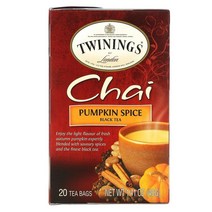 트와이닝 차이 홍차 호박 스파이스 40g 20티백 Twinings Chai Black Tea Pumpkin Spice, 1팩