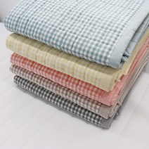 이즈베딩 깅엄체크 워싱 30수 광목 순면 미끄럼방지 고정밴드 사계절 침대패드 (S/SS), 그레이