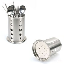 스텐 원통형 스탠드 수저꽂이 수저통 10x16.7cm 4호, 본상품선택