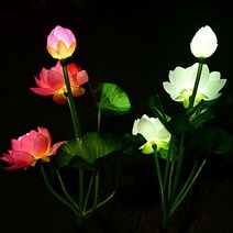 신성나라 태양광 연꽃 정원등 태양열 LED 꽃모양 조명 화단 정원 한옥 사찰 조명 야외등 잔디 실외정원등, 핑크(1+1)