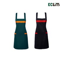 1+1 에클리츠 단색 컬러 앞치마 미용실 카페 단체, 그린,블랙