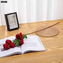 DFMEI 영롱한 모란 견포 7마리 조화 실내 거실 인테리어 소품 귤조화 결혼식 화담 꽃꽂이, 붉은 빛깔 빨강 적색