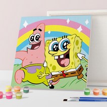 에이블 스폰지밥 diy 유화그리기 캔버스형 25x25, sp-파자마파티