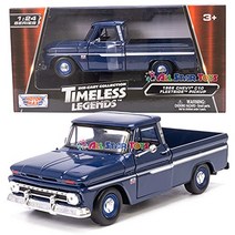 자동차 모형 미국 1966 Chevy C10 플릿사이드 픽업 트럭 다크 블루 모터맥스 73355 1/24 스케일 모델 -623319