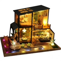 (diy 미니어쳐)DIY 별장 별장 인어 전설 수제 큰 집 조립 모형 놀이-11445, 02. B] 인어 공주 + 도구 접