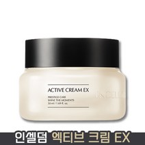 [ 입소문 스킨케어 브랜드 ] 인셀덤 액티브EX 크림 수분 영양 보습 물광 광채 리프팅 안티에징 모공 축소 피부 장벽 미백 주름 EGF 판테놀 탄력 영양 저자극 트러블 홈케어, 1개, 50ml