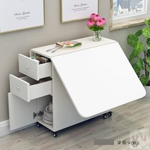 접이식 식탁 다용도 수납 확장형 공간활용 테이블, 백석 패턴 150 * 80