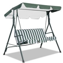 Seater size 야외 정원 파티오 스윙 양산 커버 캐노피 시트 탑 커버 안뜰 방수 스윙 양산, 190x132x15cm 그린