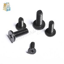 100pcs M1.4 M2 M3 M2.5 소형 플랫 헤드 노트북 나사 모바일 노트북 십자형 슬롯 볼트너트, 3mm