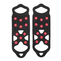 미끄럼 방지 아이스 그리퍼 스파이크 클리트 야외 스노우 슈 커버 아이젠 여행 휴대용 부품 11 개 치아, [03] MRed