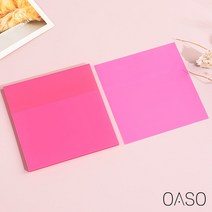 오아소 투명 방수 점착식 접착 메모지 컬러 포스트잇 250매, 형광핑크