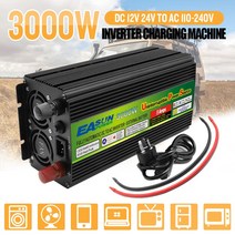 전원 인버터 3000W 4000W 사인파 자동차 UPS DC 12V 24V AC 220V 5V 3 상 충전 변환기 배터리