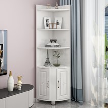 모서리 원목 삼각 코너 수납장 서랍장 틈새 선반 장식장 벽 캐비닛 심플 거실, 웜 화이트 40x40x120