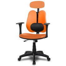 리빙클럽 리플 C형 요추헤더형 학생사무용의자 메쉬원단, 오렌지