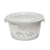 코렐쿡 코렐쿡 에메랄드리브 도자기반찬통 2사이즈, 소, 1개, 1개