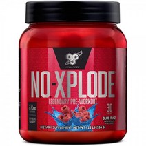 BSN 노익스플로드 프리 워크 아웃 파우더 블루 라즈 30회분, Blue Raz, 60 Servings (Pack of 1)