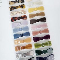 프랑스핀 호피 글로시 귀요미 리본 6.5 cm 미니 자동핀