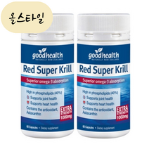 [해외] 굿헬스 크릴오일 오메가3 1000mg 60캡슐 2개 세트 krill oil 뉴질랜드 직송 GOOD HEALTH, 60정