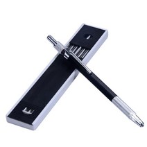 건축 제도 용품 금속 기계식 연필 2.0 Mm HB 리드 홀더 제도 드로잉 세트 쓰기 학교 용품 문구 선물, 01 BK