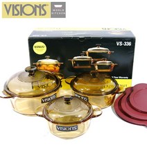 VISIONS 비젼냄비 3종세트 강화유리냄비 내열냄비 직화냄비 오븐냄비
