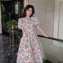VSYOY 프렌치 플라워 쉬폰 원피스