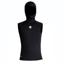 프리다이빙슈트 웻수트 다이빙 잠수 바다수영 서핑 슈트 남성용 탱크 탑 잠수복 후드 3MM, 1403B hooded vest+XL