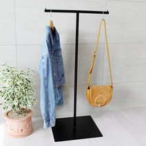 코코디피 큰T자 튼튼한 옷가게 미니 행거 옷걸이 파이프 주문제작 철재 헹거, 검정색