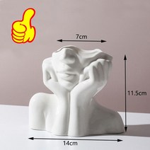 여인 얼굴 꽃병 페이스 화병 동양꽃꽂이 북유럽 스타일 여성 바디 반 세라믹 57, 투오리안