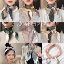 쁘띠스카프 실크스카프 사각 트윌리 간절기 머플러 플리츠