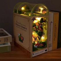 북엔드 책꽂이 감성 골목 수제 오두막 장식 3차원-636977, 05.반딧불 숲 + 도구 접착제 + LED 조명