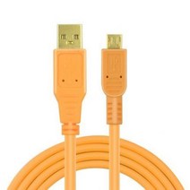 [해외] USB 2.0MICROB 5 핀 케이블 고 가시성 오렌지 카메라 케이블 A7S2 A7S A7R A7M 소형 SLR 온라인 카메라 케이블 3M5M8M, CA-B06-ST 5m
