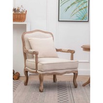 다이닝룸 체어 엔틱 소파 의자 싱글 빈티지 패브릭, 레트로 컬러 + 타로 퍼플 린넨