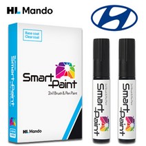HL만도 현대 차량용 스마트페인트 카페인트 도색 컬러 붓펜 + 투명 마감제 세트, V7S 폴리시드메탈+투명마감