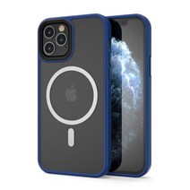 ISEE아이시 Apple 맥세이프 호환 아이폰12 휴대폰 케이스 측면TPU+뒷면PC 4종컬러 강력자석, 아이폰11프로 맥스, 네이비