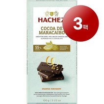 Hachez 하세스 독일 직배송 카카오 마라카이보 55% 오렌지 크로칸트 초콜릿 바 100g Cocoa Maracaibo Orange Krokant schokolade, 3팩