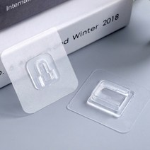 [5P세트] 접착식 양면 투명 후크 걸이 무타공 벽걸이 다용도 소품 걸이 홀더, 20P세트