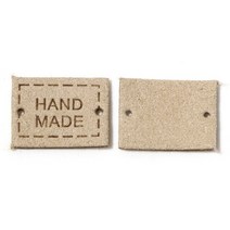 라벨택 옷가게 네임택 택핀 인조 가죽 라벨 태그 직사각형 여러 빛깔의 "수제" DIY 봉제 양각 스, 05 Army Green