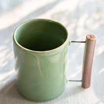 문스키친 빈티지 칸탈 일자 머그 (손잡이 랜덤), 청자