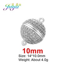 Juya-수제 비즈 쥬얼리 결과 4 가지 크기의 강한 자석 걸쇠 및 후크 여성을 위한 크리스탈 진주 팔찌 목걸이 만들기, [01] As Photo, [06] White Gold 10mm