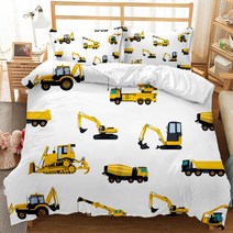 자동차커버 Engineering Car Duvet Cover Construction Vehicle Bedding Set Boys Excavator Dump Truck Cement, [07] 7, [08] 264x228cm 3pcs