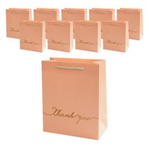 째리템 땡큐 선물용 두꺼운 쇼핑백 10p, 핑크(소)