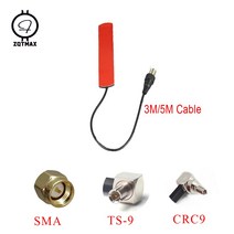 3g lte 인터넷 모뎀ZQTMAX 2G 안테나 LTE 패치 SMA CRC9 TS9 커넥터 데이터 셀룰러 신호 증폭기 라우터, TS9 5M
