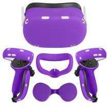 골프 VR 오큘러스오큘러스 퀘스트 2 용 실리콘 보호 커버 셸 케이스 헤드셋 페이스 아이 패드 핸들 그립 V, 한개옵션1, 01 Purple