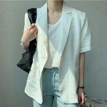 이유무무 여성 린넨혼방 캐주얼 반팔자켓 NQ-029