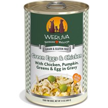 Weruva Green Eggs 닭고기와 닭고기 달걀 채소 그레이비 그레인 프리 강아지 통조림 식품, 5.5-oz case of 24