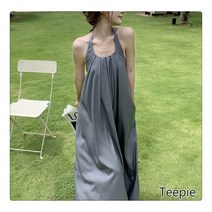 티피/Teepie 여름옷 민소매 홀터 원피스 여자 오프숄더 나시 롱 원피스 여행 바캉스