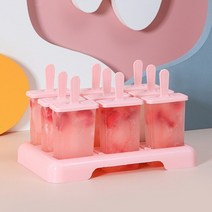 아이스크림 젤라또 기계 업소용 아이스크림 몰드 아이스바 Diy 수제 기계 전문 롤리 트레이 주방 DIY 액세, 03 4 grid Pink